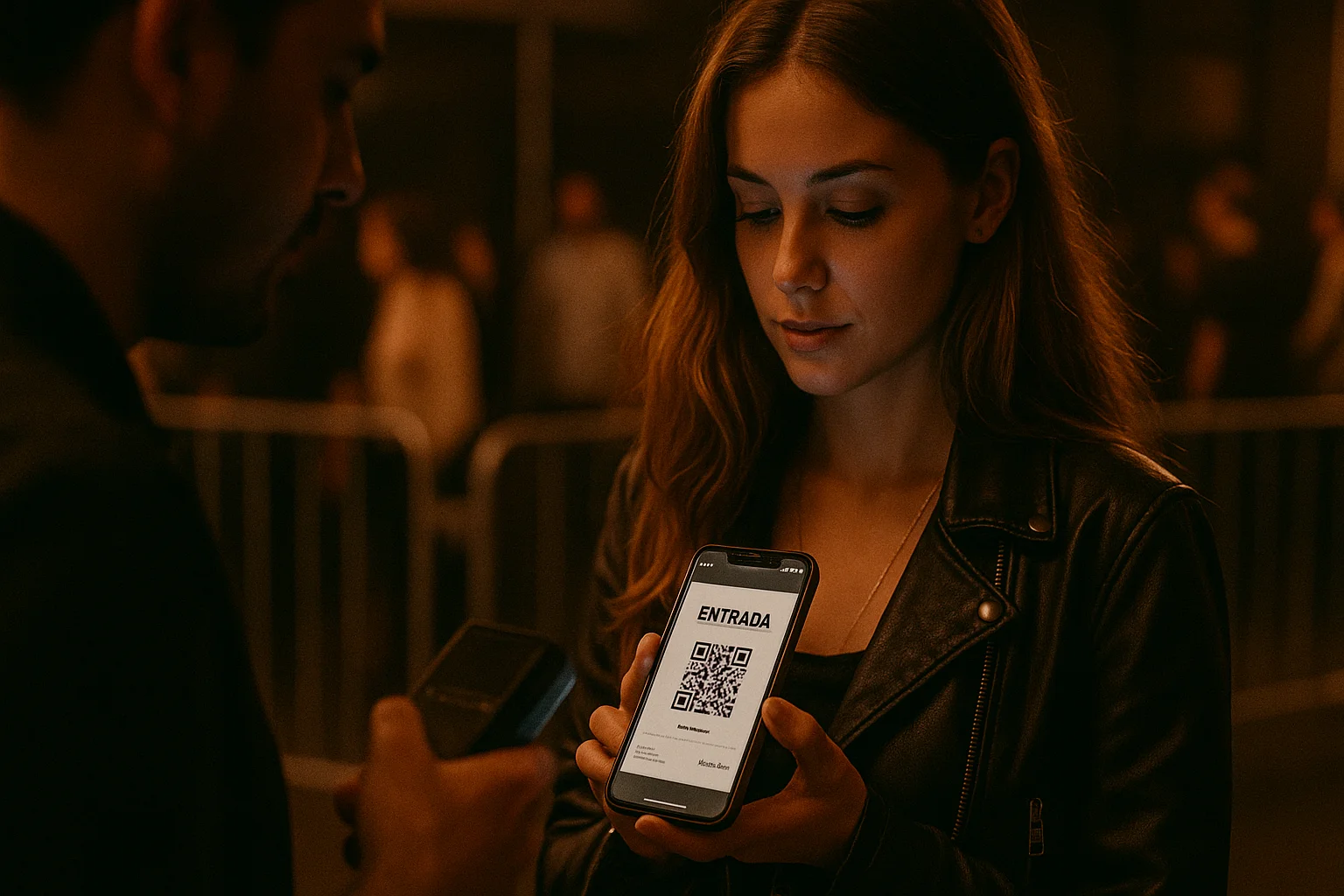Validación de acceso con código QR en la entrada de un evento